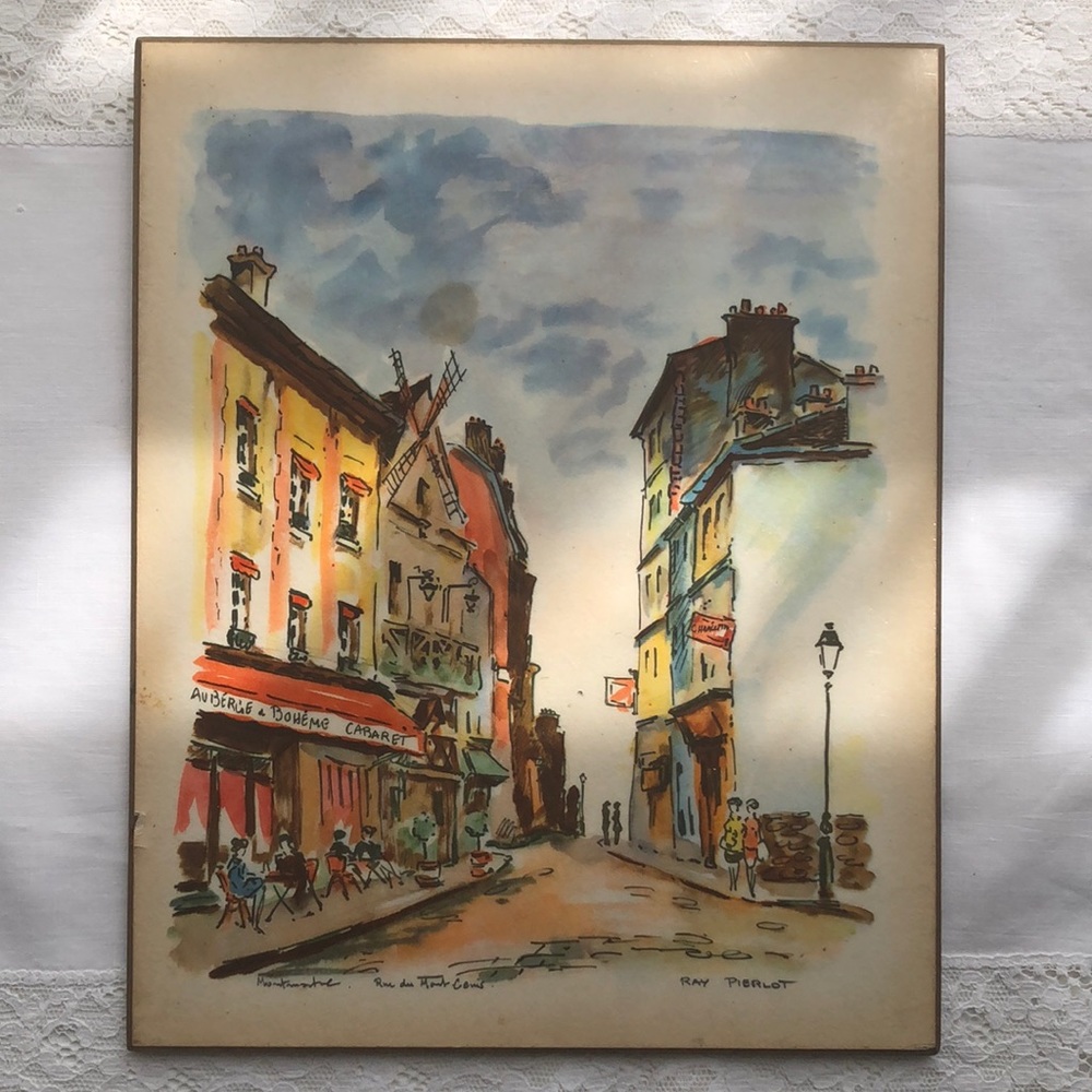 Vintage Wall Art Board Signed Ray Pierlot